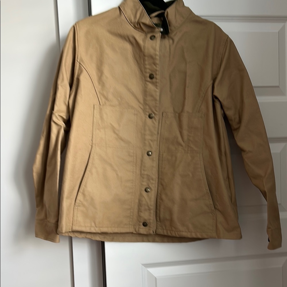 Filson Tan Canvas Button Up Barn Jacket L